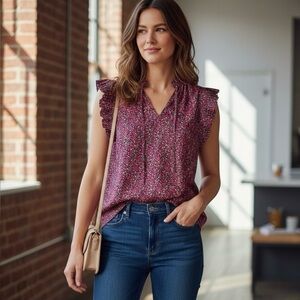 Banana Republic Pink Floral Blouse